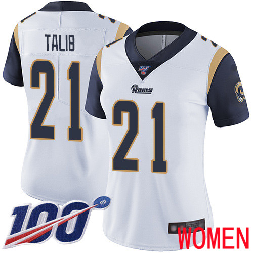 Los Angeles Rams Limited White Women Aqib Talib Road Jersey NFL Football #21 100th Season Vapor Untouchable